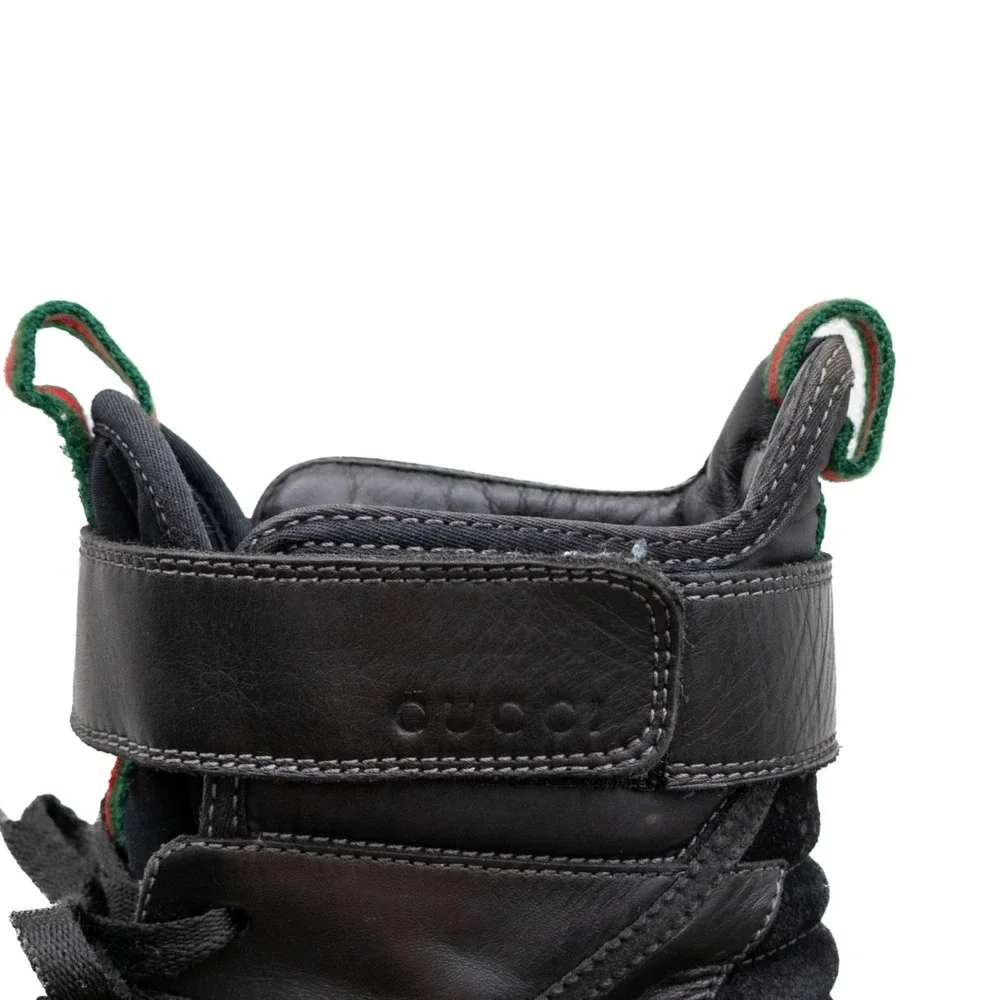 Gucci High Top SneakersUS 10.5  Mens Black Leather Tom Ford Era Strap Shoes - Picture 11 of 16